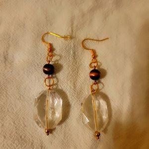 Crystal and Bronze dangles